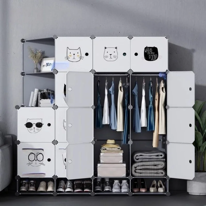 /*/Display Storage Wardrobe Organizer Cupboard Put Together Cheap Modern Closet Plastic Modular Plastic Vestidores Trendy Furnit