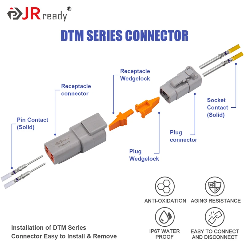 Imagem -05 - Jrready-alicate para Deutsch dt Dtm Dtp Conectores Alicate de Crimpagem Contatos Sólidos 12 16 20 St6342-dt1