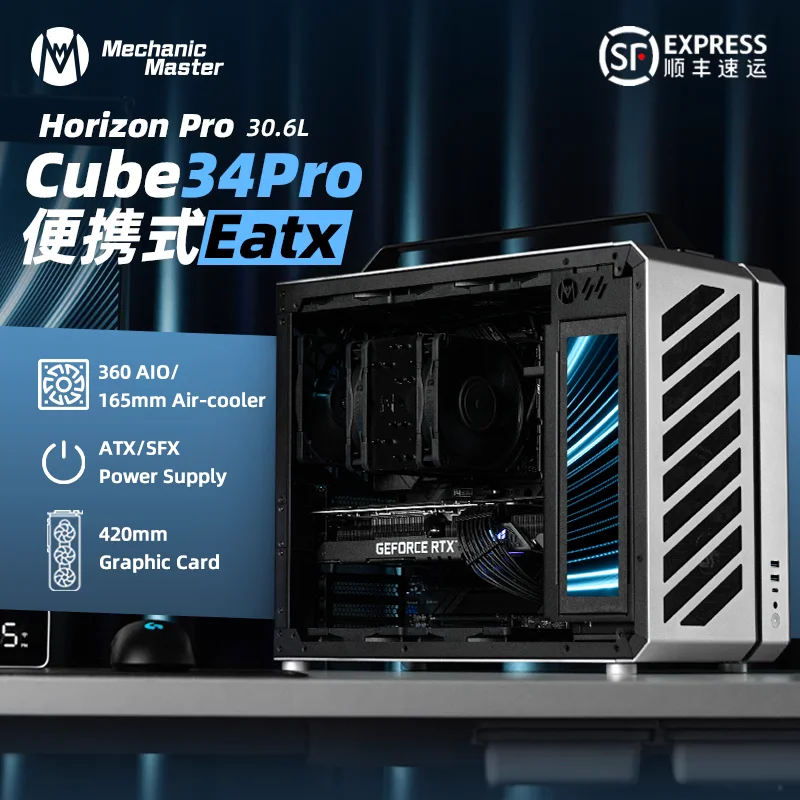 Imagem -01 - Mecânico Mestre Eatx Motherboard Atx Power Caixa do Computador 360 Aio Refrigerador de ar 165 mm C34pro30.6l