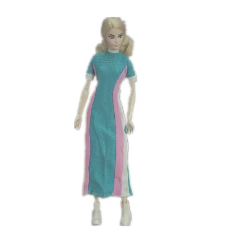 1/6 Fashion Blue Long Dress Doll Outfits For Barbie Clothes 11.5