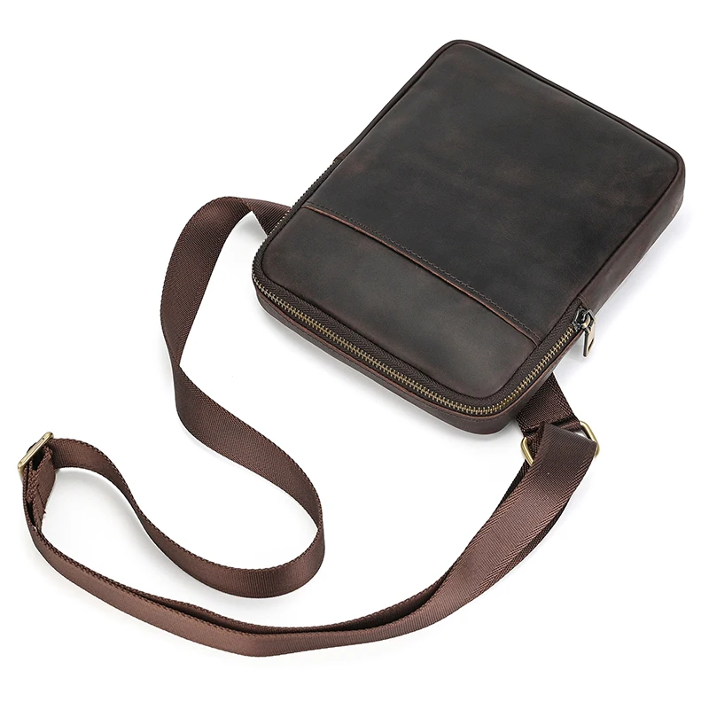 Causal Men Shoulder Bag Genuine Leather Crossbody Bags Mini Sling Bags For Man Outdoor Phone Bags Soft Cowskin Belty Pouch