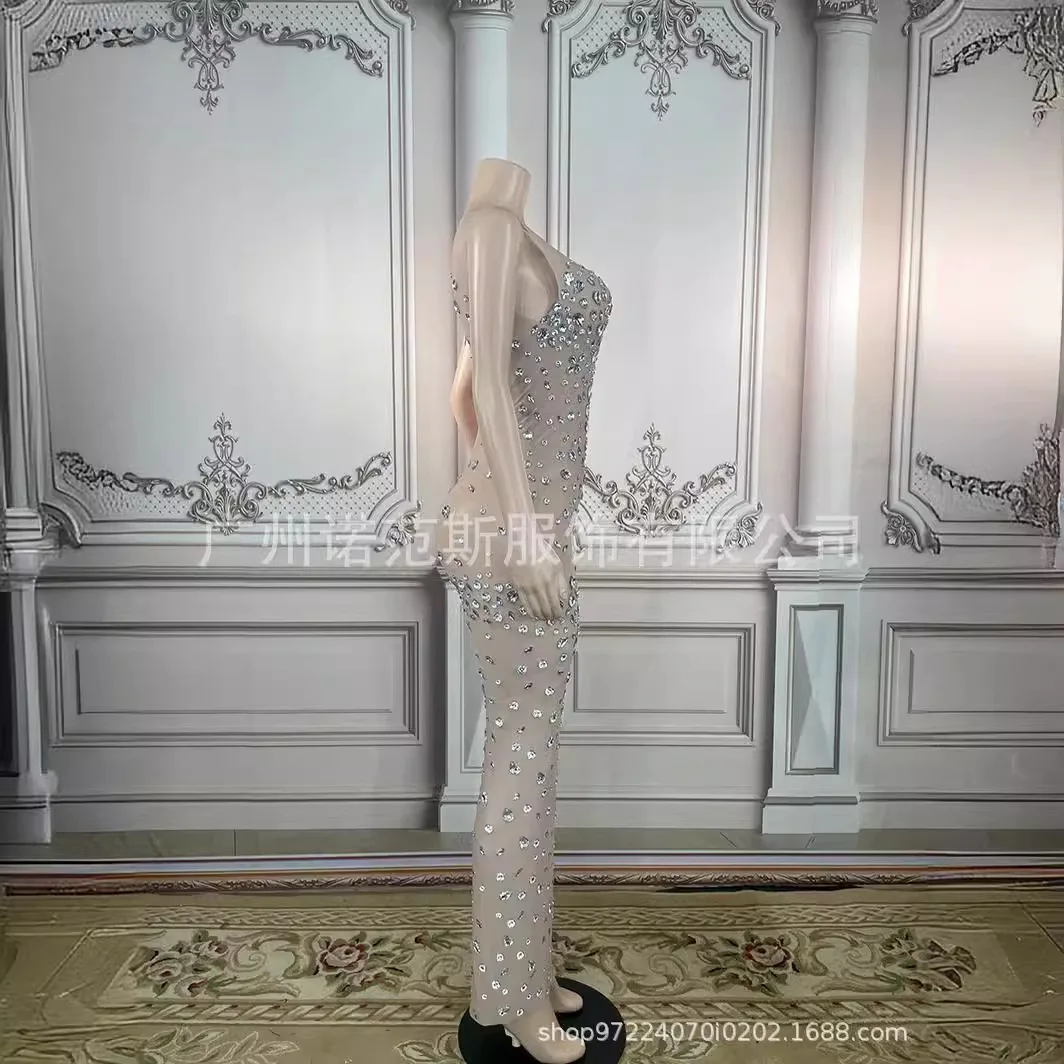 Damska luksusowa, błyszcząca sukienka bez rękawów z długimi rękawami - seksowna dla kobiet na imprezy Sukienki damskie na imprezy i wesela