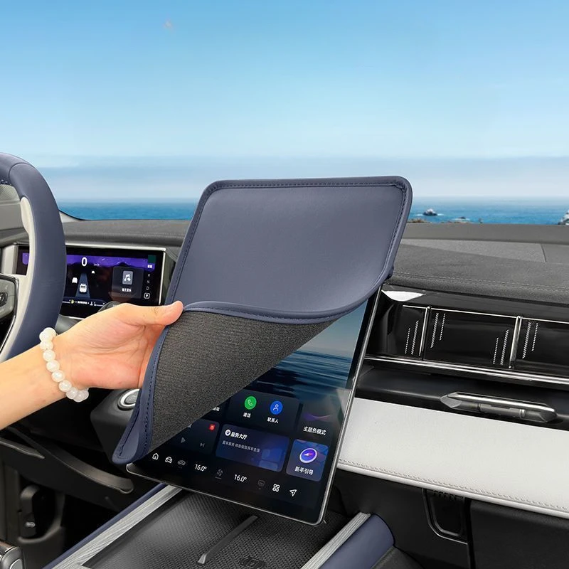 For Geely Boyue L Atlas L 2024 Car central control screen case Panel dust cover Leather material decoration protector Accessorie