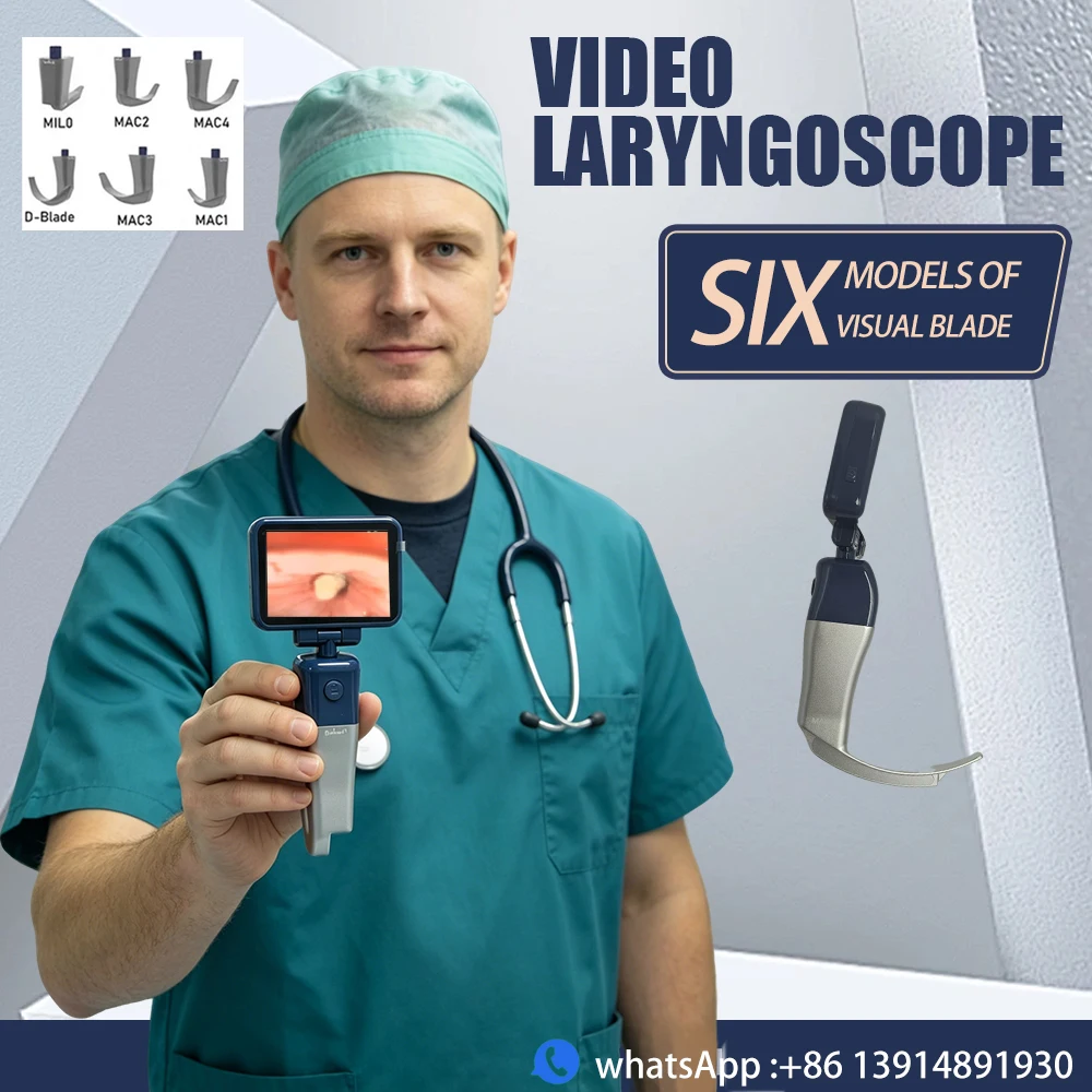 Detachable reusable Lens Airway Monitor 3.5 Inch video laryngoscope HD Panel Portable Build Suitable for Human & Pet