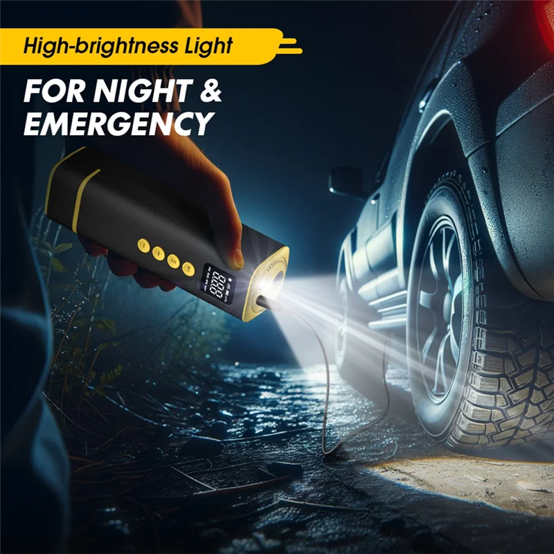 

NEW-Wired Pump Mini Air Compressor Portable Tire Inflator With Extended Power Cord For Car Motorcycle Bicycle