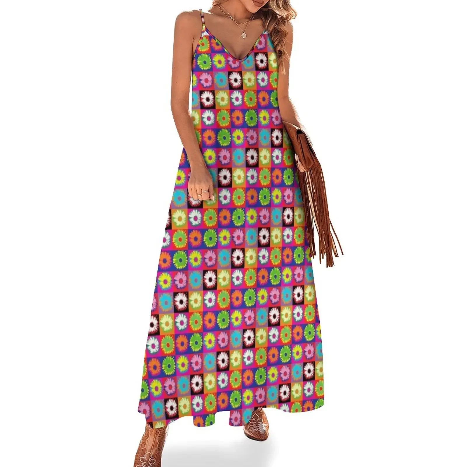 Twenty Pop Art Flowers Sleeveless Dress women's elegant loose dresses birthday dress for women