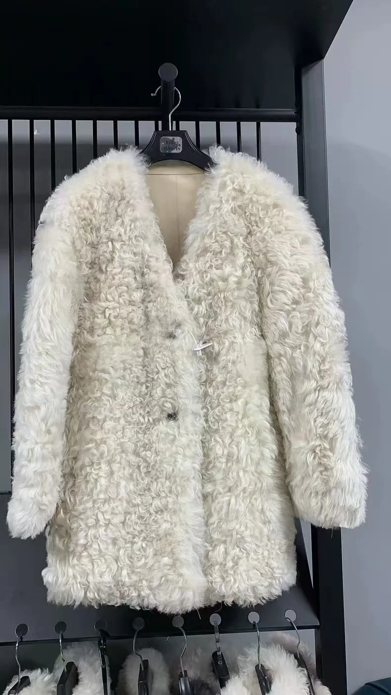 Cappotto di pelliccia di lana vera di vendita calda Moda nuove donne Abbigliamento Cappotto di pelliccia vera autunno e inverno di alta qualità