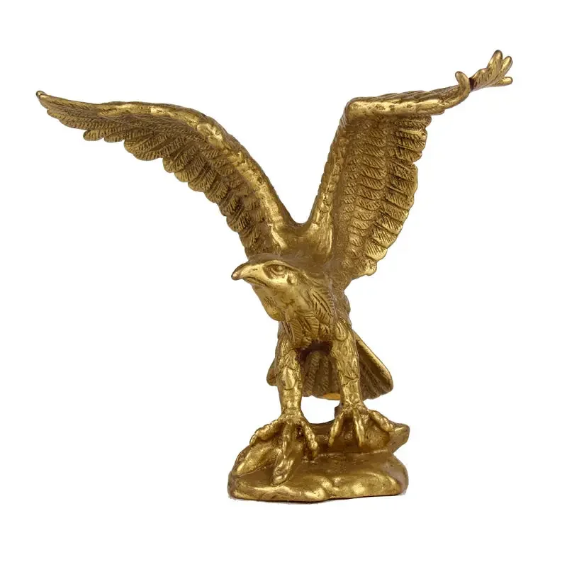 New Small home Tabletop decoration Brass fengshui Success wealth EAGLE/Hawk Statue Figure metal handicraft