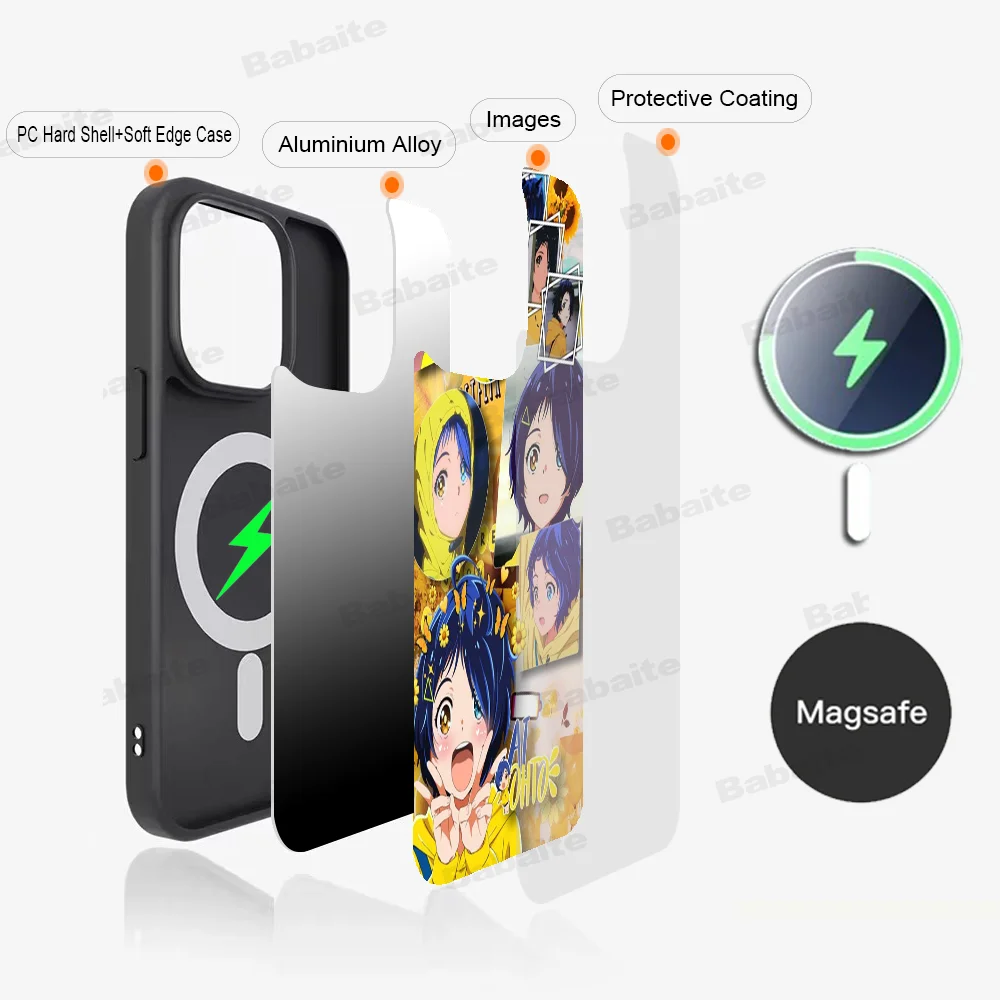 Wonder Egg Priority Phone Case Magnetic Case For iPhone 16 14 13 12 11 15 Pro Max Plus For Magsafe Wireless Charge Cover