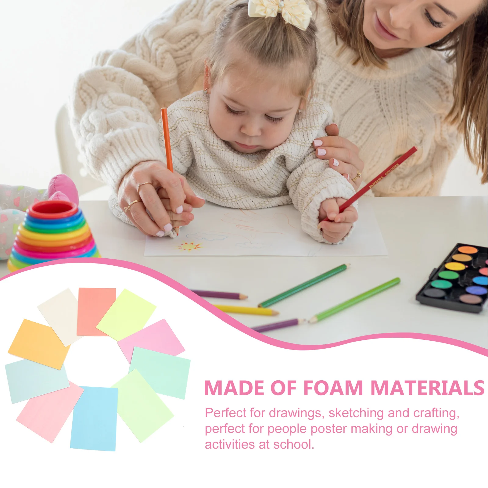 10 Sheets Handicraft Foam Paper Foams DIY Supplies White Poster Board Accessory Multi-use