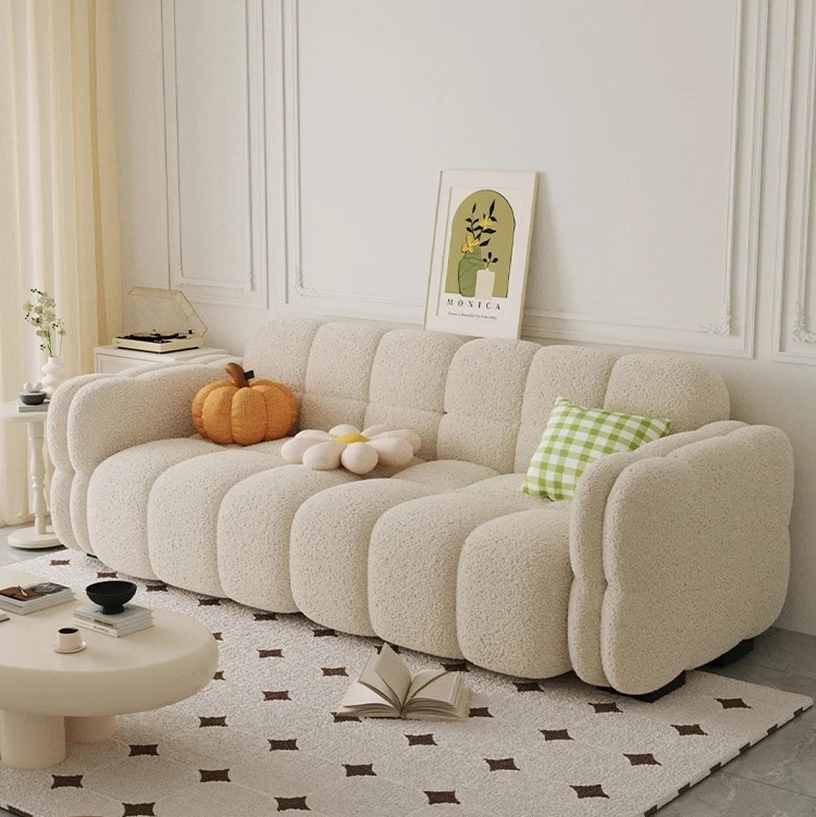 

Cream wind, cotton candy, sofa, small apartment, living room Internet celebrity fabric