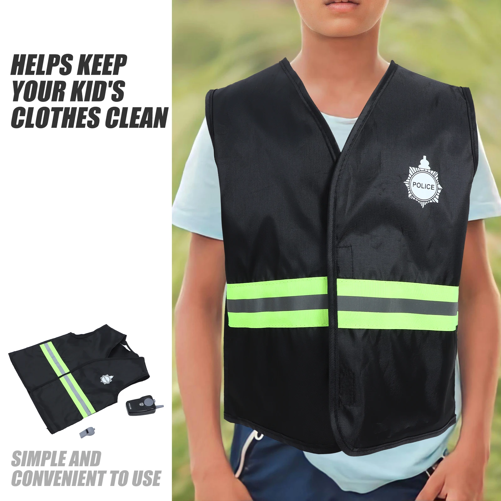 

Police Costume Kids Toddler Career Costumes Dress up Clothes for Boys Girls Halloween Party Supplies Role Playing Toys