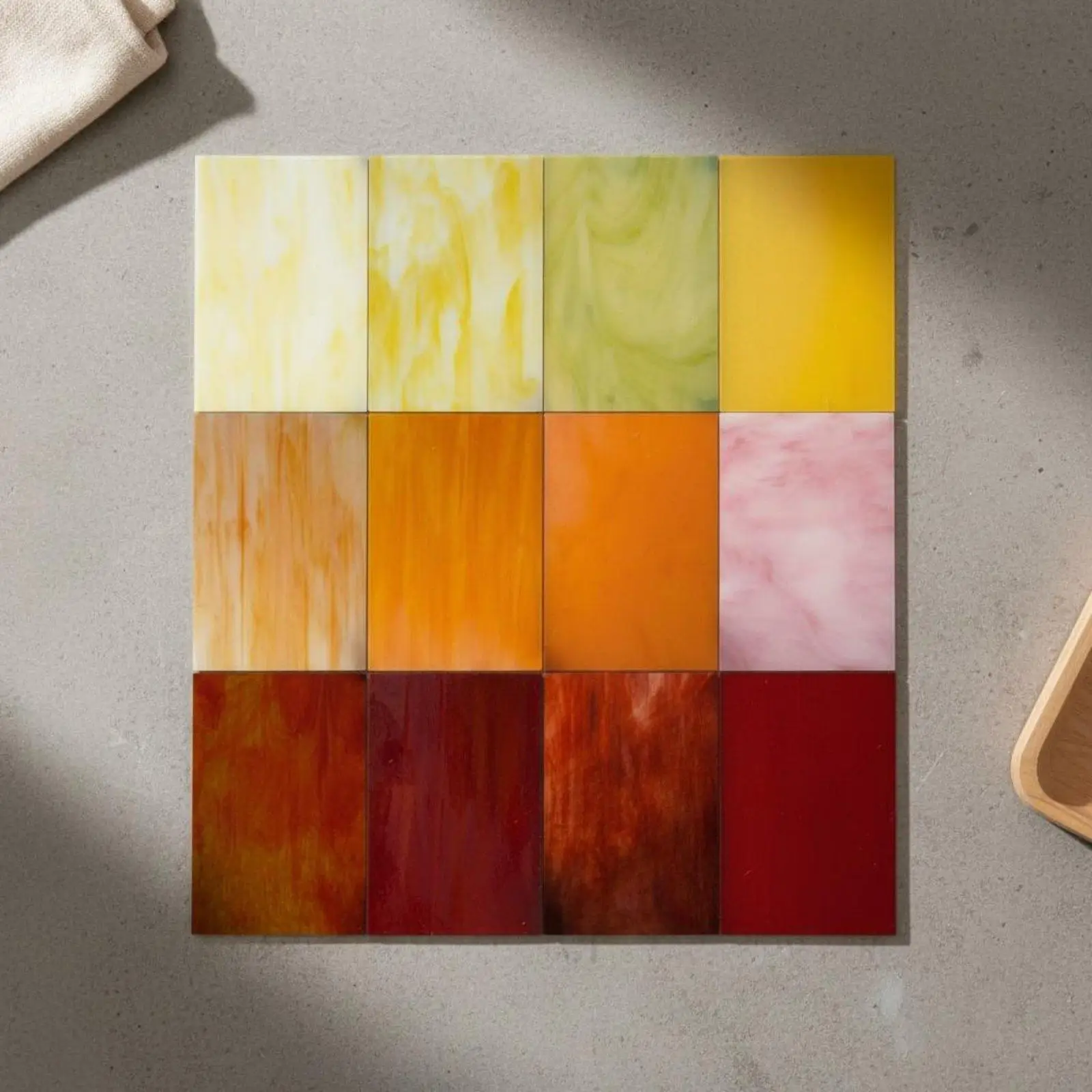 Decorative Art Glass Sheets Multicolor Rectangular Panels for DIY Jewelry Making Suncatcher Supplies