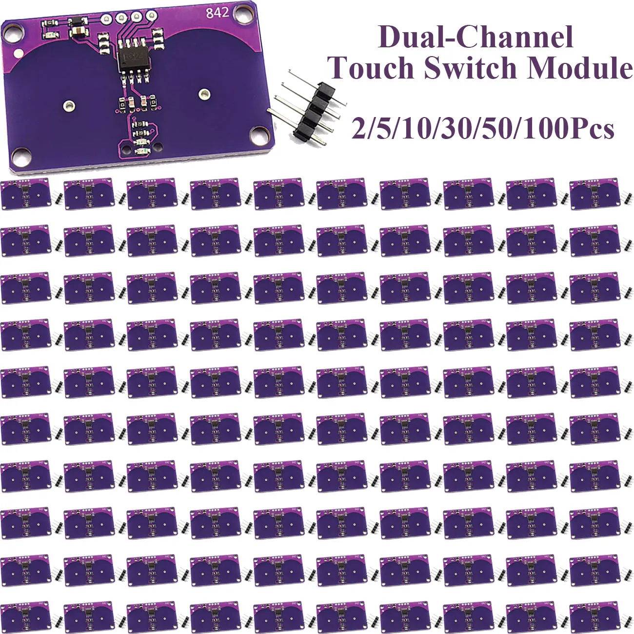 2~100Pcs Dual Channel Touch Switch Module Capacitive Proximity Induction Sensor Keypad Circuit Board  Touch Detection Module
