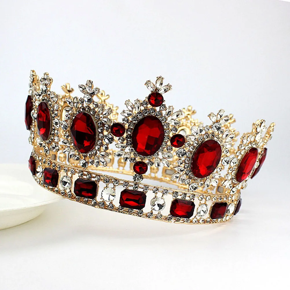

Red Wedding Rhinestone Bride Crown Alloy Barrettes Hairband Hair Clip Hair Loop Bridal Accessories Party Event