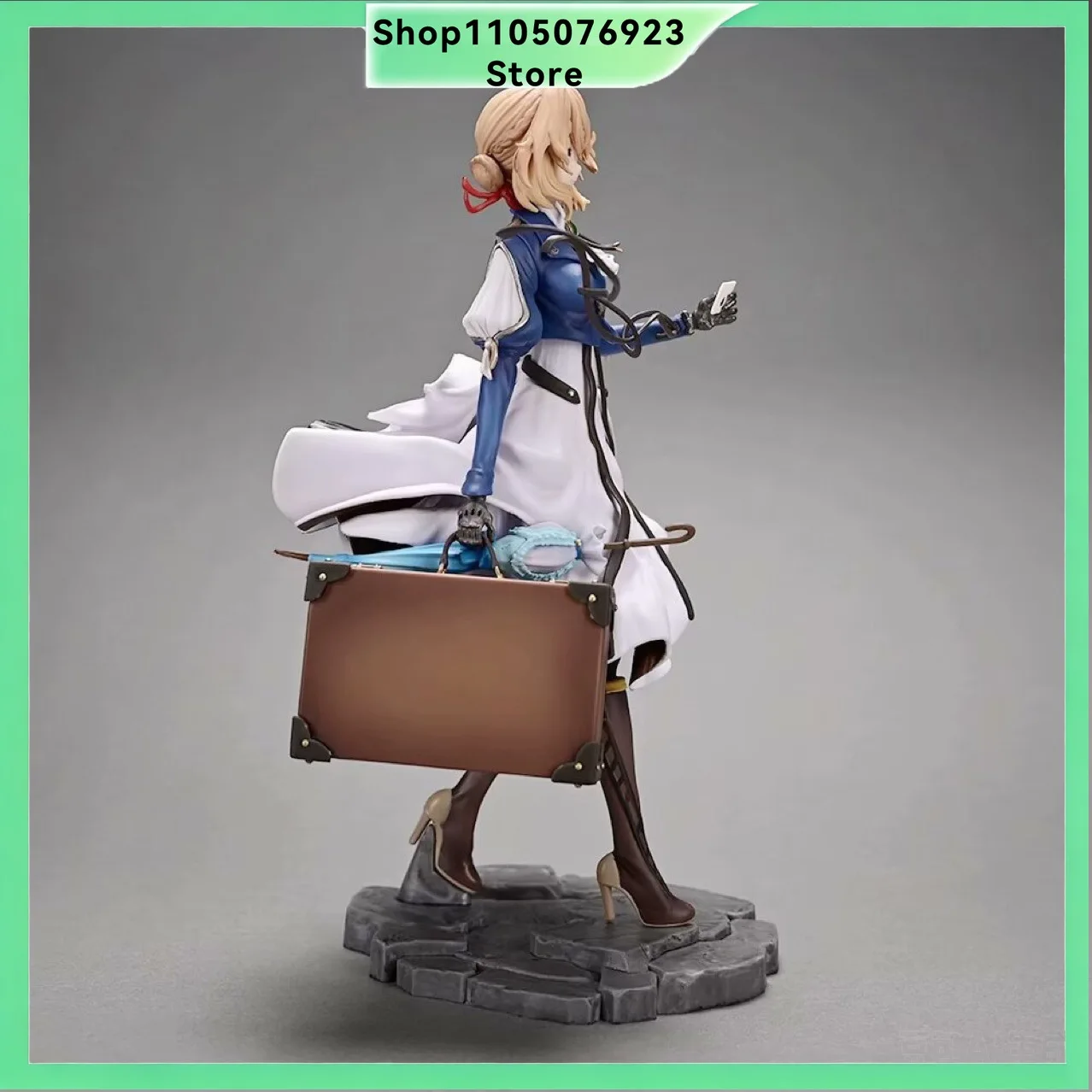 Violet Evergarden Figur mit Koffer, Brief, Mechanischen Händen, PVC-Modell, Desktop-Sammlerstück, Anime-Display-Geschenk