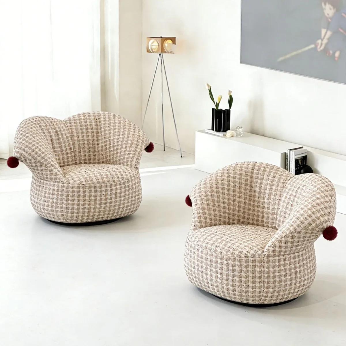 French Clown Lazy Sofa Chair Bedroom Single Sofa Chair