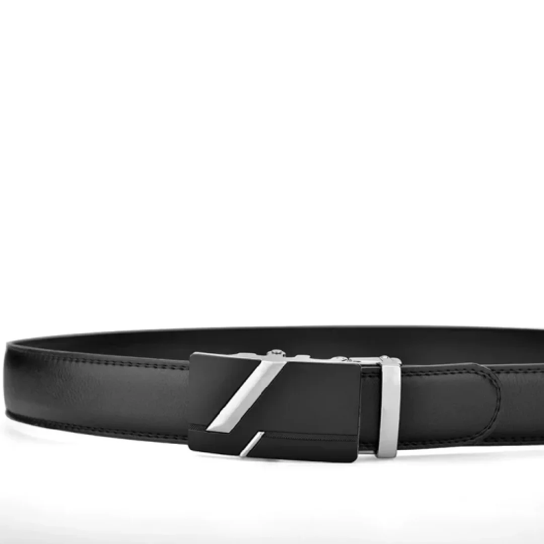 Men's high-quality PU leather belt, men's belt metal automatic buckle, long plus size luxury belt