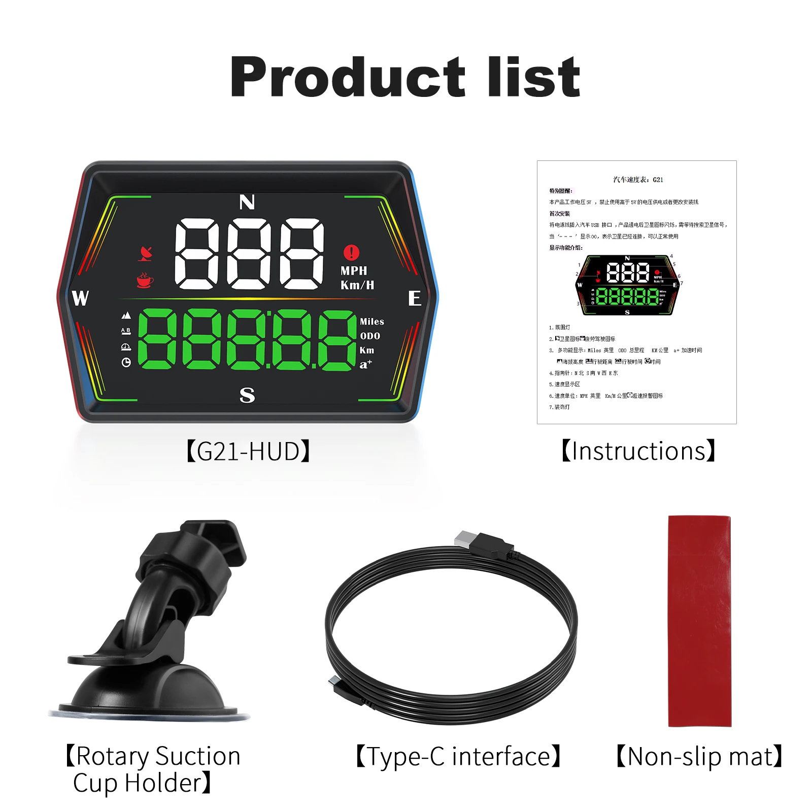 

Новый HUD-дисплей G21 2026 года с одометром, разъемом Type-C, GPS-спидометром и проекционным дисплеем, гарантия 1 год