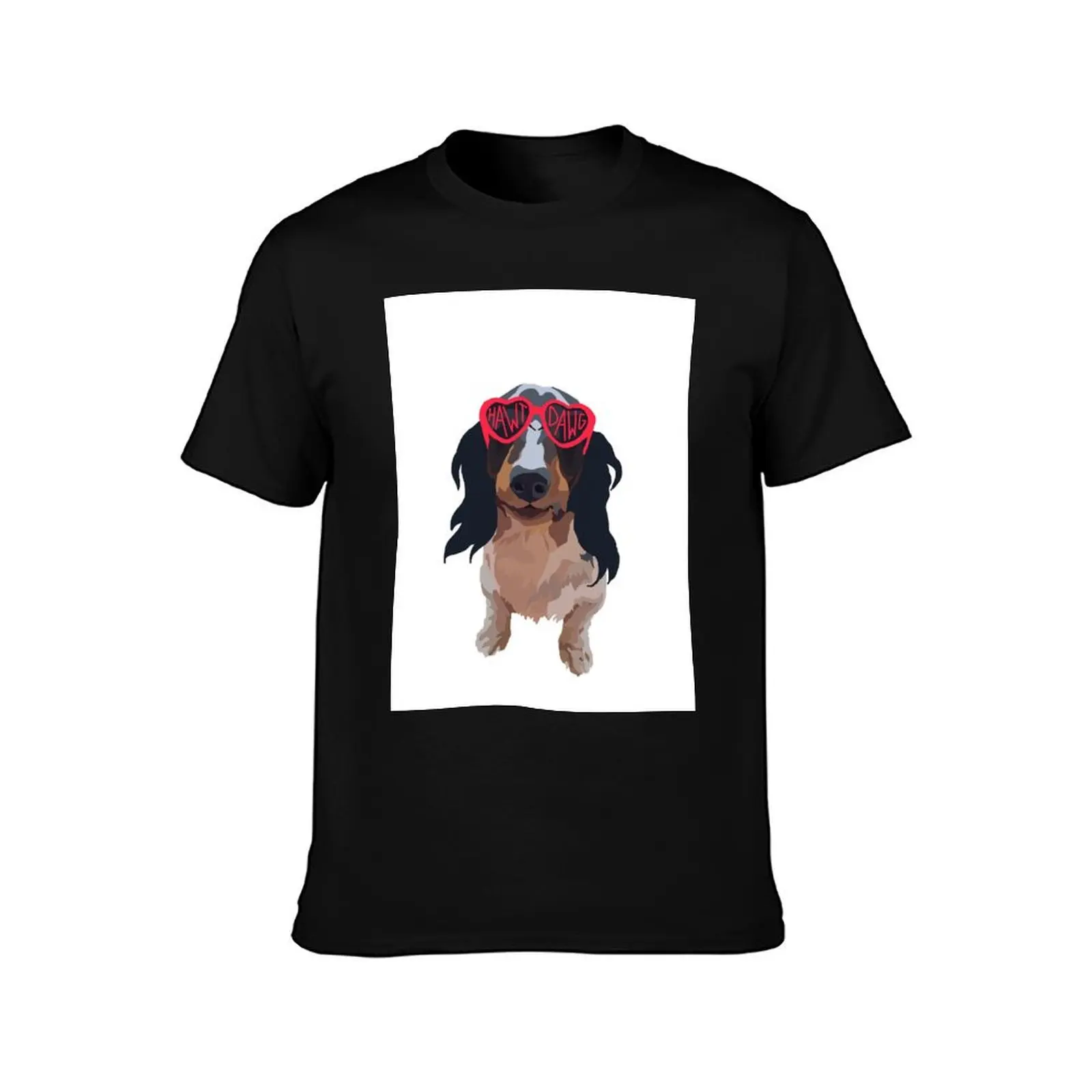 HAWT DAWG- Hercules the Dachshund T-Shirt Casual Light Summer Short Sleeve Top T-Shirt