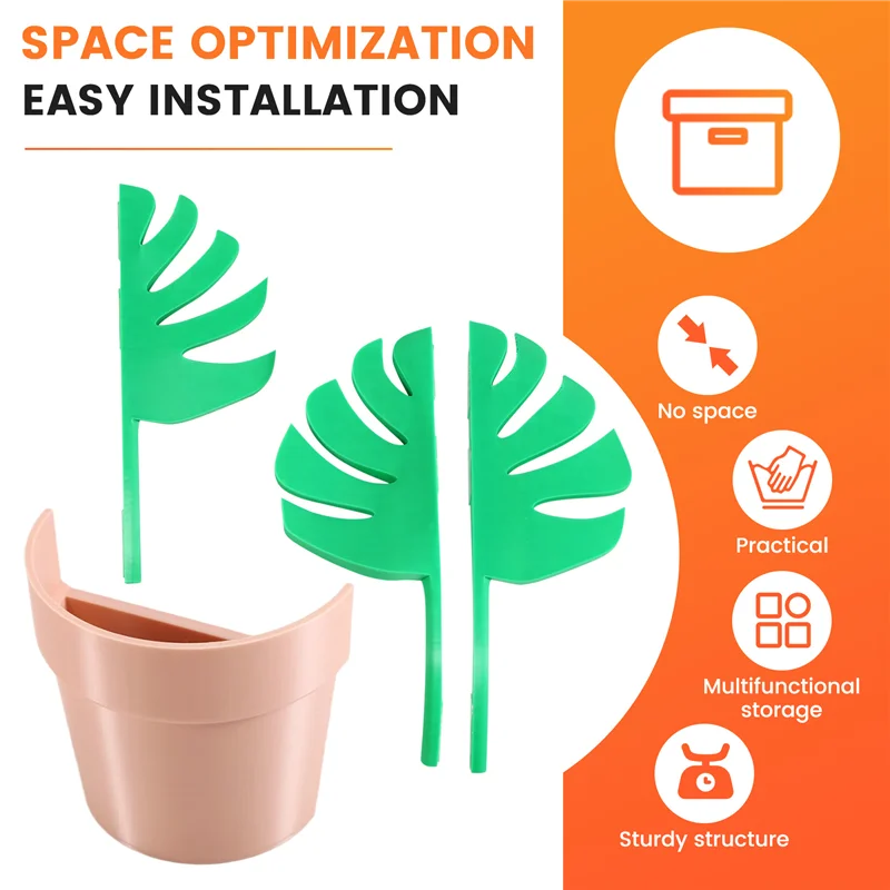 

SEWS-Зеркало Настенное крепление Monstera Настенное крепление Стеллаж для хранения в ванной комнате Держатель для ювелирных изделий и часов Держатель зубной щетки