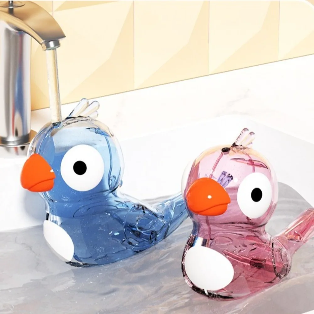 Apito de pássaro aquático dos desenhos animados com cordão transparente assobiando pássaros brinquedo educacional instrumento musical brinquedo