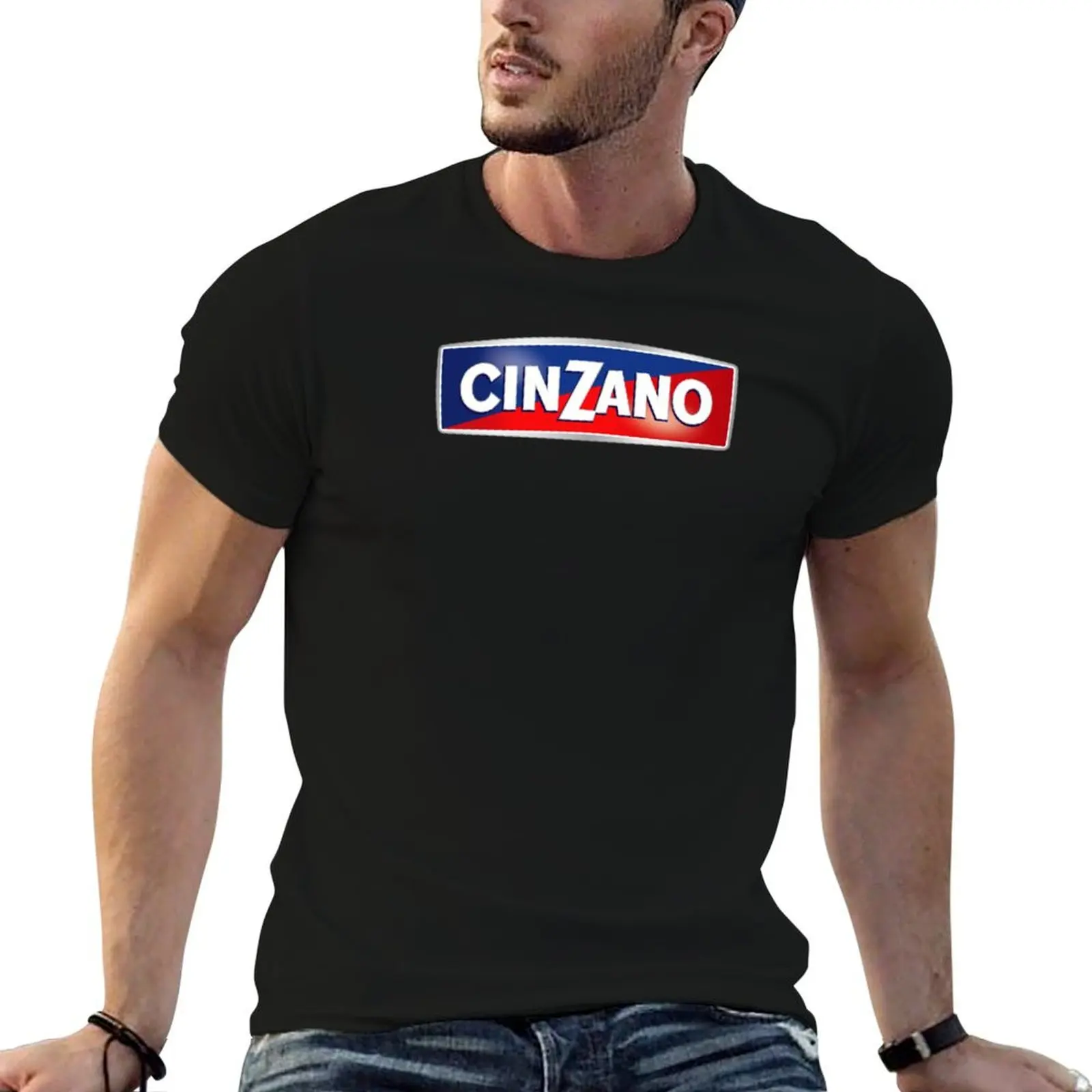Camiseta con monograma y logotipo de Cinzano, camiseta para hombre, camisetas lisas para hombre, camisetas de algodón para hombre, paquete de camisetas de algodón