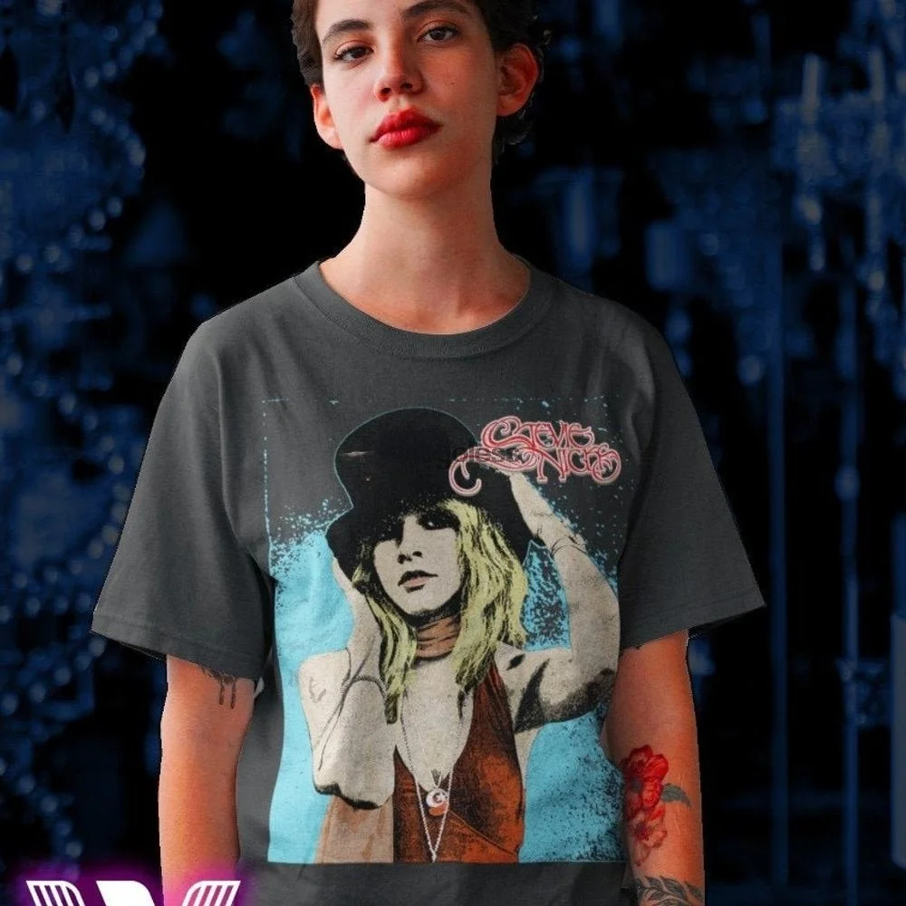 Stevie nicks retro distressed look t shirt