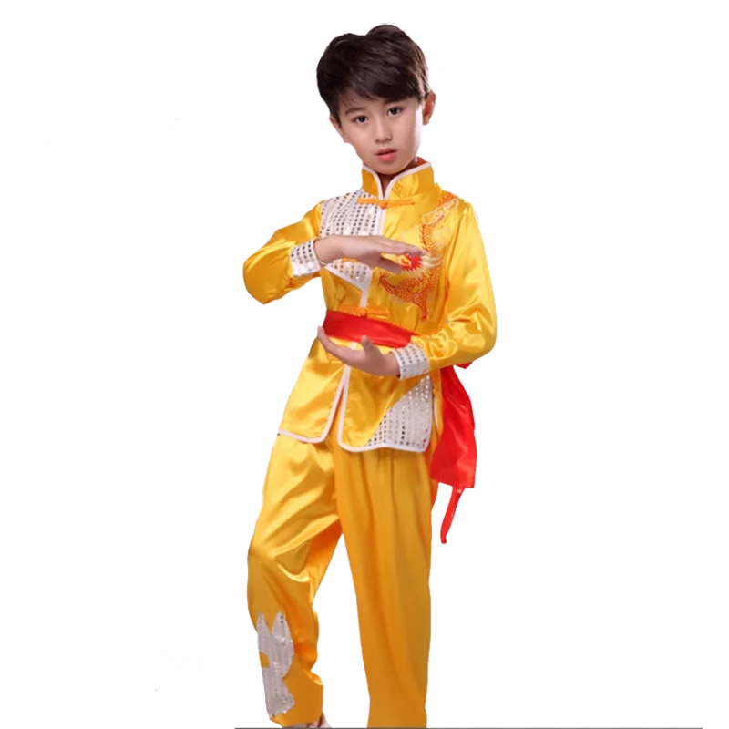 Kinderen kid lange mouw Taekwondo Dobok Wushu Kostuum Kimono Judo kleding Chinese Kung Fu Pak Tai Chi Martial Art Uniform