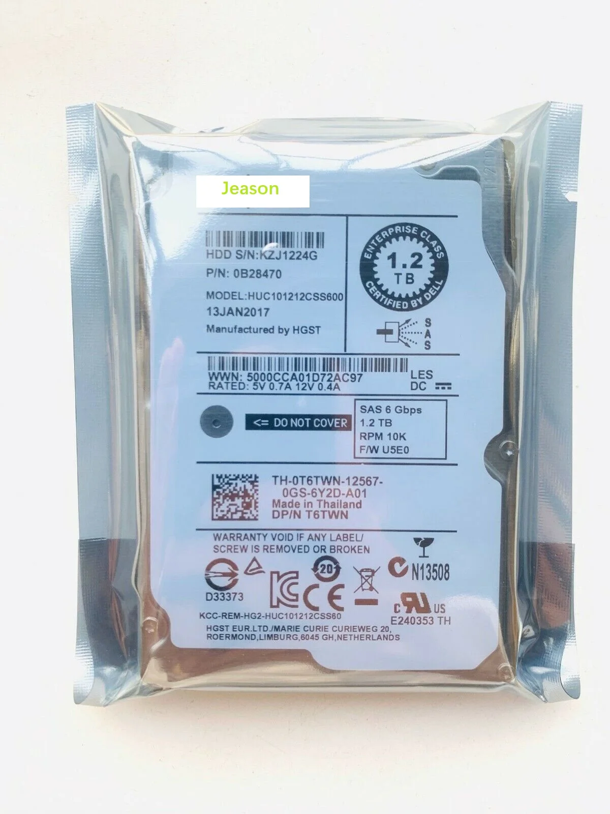 new For Dell T6TWN 1.2TB 6Gb/s 10K 2.5