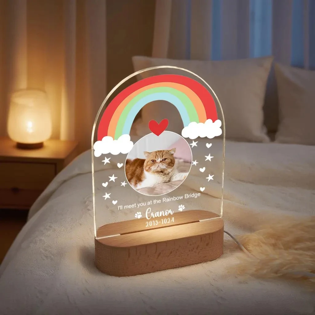 إطار مخصص متعدد الصور لمحبي الكلاب هدية مثالية لتحقيق ذكريات كلبك لتزيين غرفة إطار صور أكريليك مضاء بإضاءة LED #6