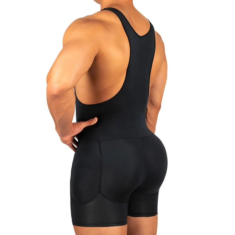 Men Pads Bodysuits Fitness Shapewear Underwear Athletic Supporters Butt Padded Underwear for Big Butt Enhance Body Shaper