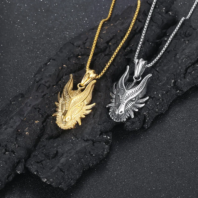 Personality vintage zodiac jewelry faucet titanium steel men's pendant