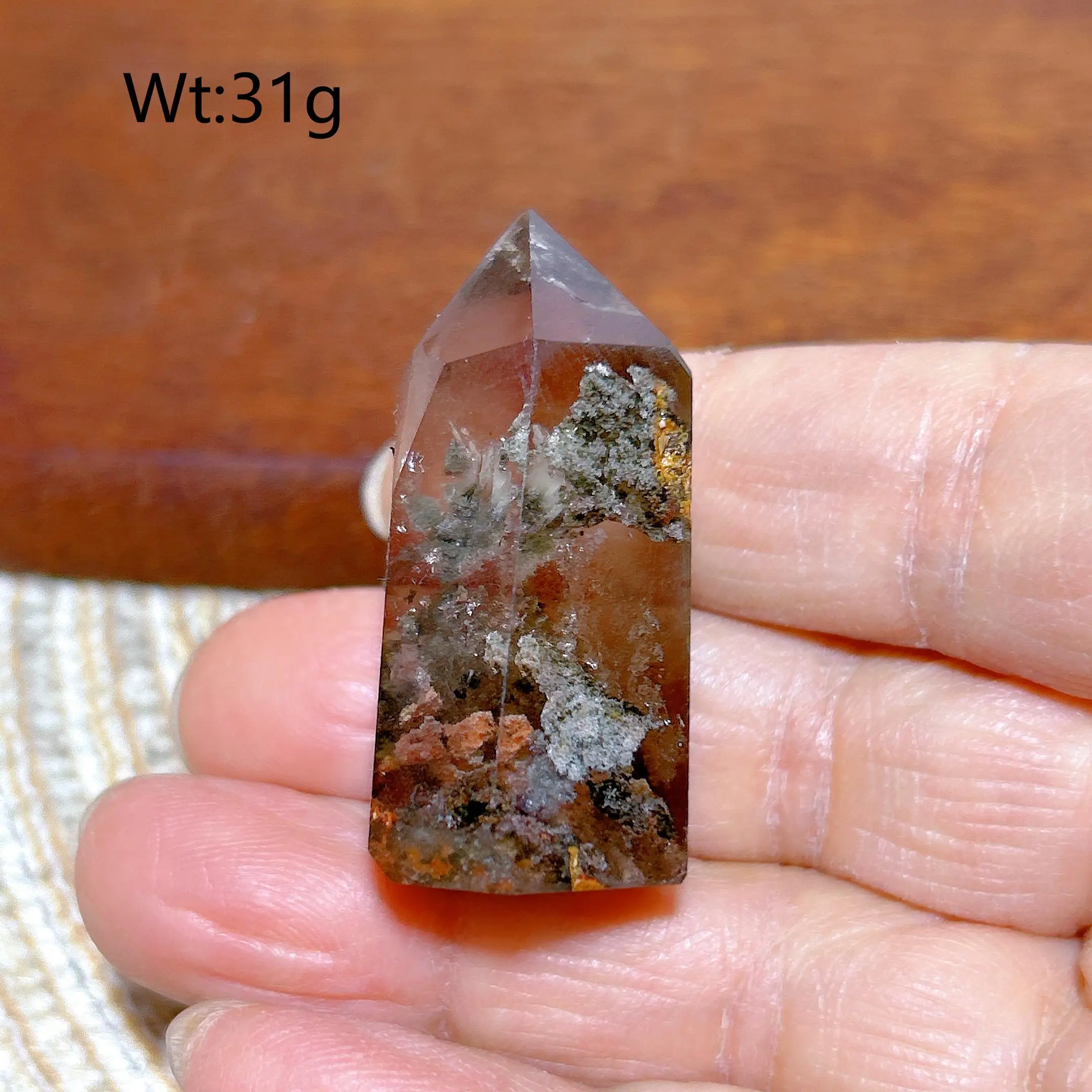 Natural Crystal Phantom Garden Quartz Small Tower Reiki Healing Gemstones Erengy Painting Home Decorations Gift
