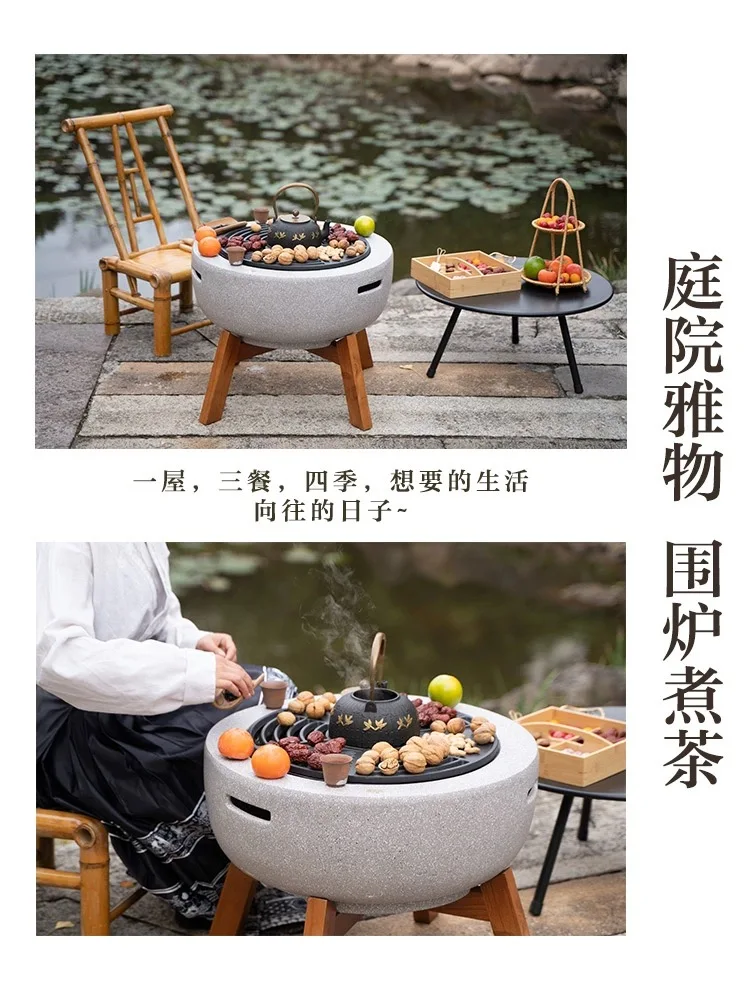 

Nordic Minimalist Fire Pits Outdoor Garden Bonfire Party Grilled Brazier Table Camping Furnace Home Indoor Heating Grill Stand