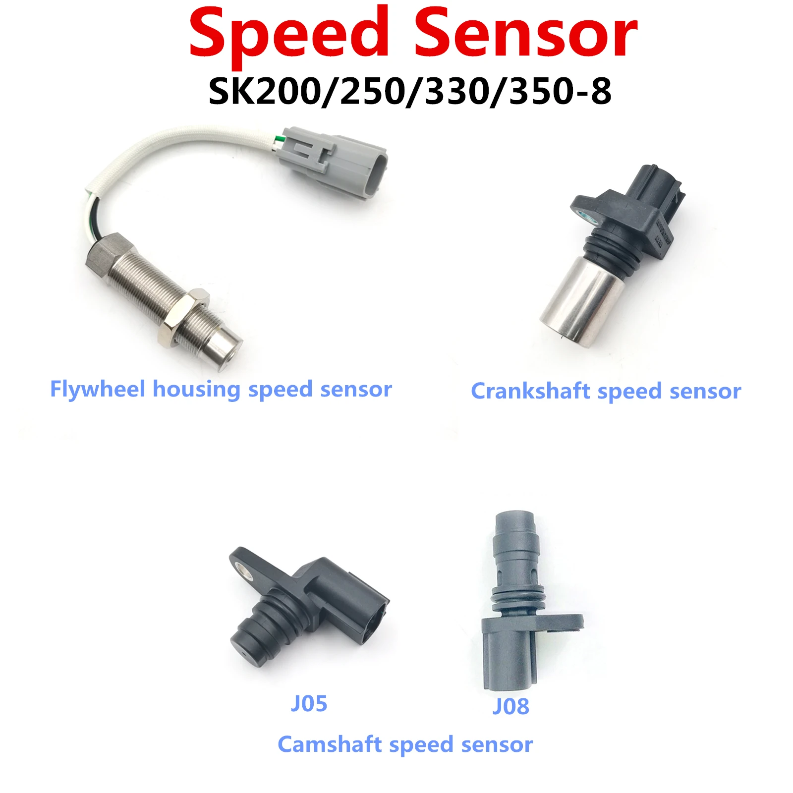 For KOBELCO excavator SK200-8 250-8 350-8 450-8 Flywheel housing speed sensor, crankshaft speed sensor, camshaft speed sensor