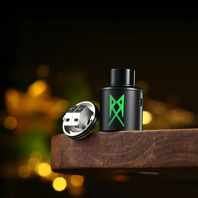 Atomizzatore originale ThunderCloud x Grimm Green RECOIL R3 RDA 2ml Singola/Doppia bobina 24mm 510 Drip Tip Serbatoio per sigaretta elettronica a prova di perdite