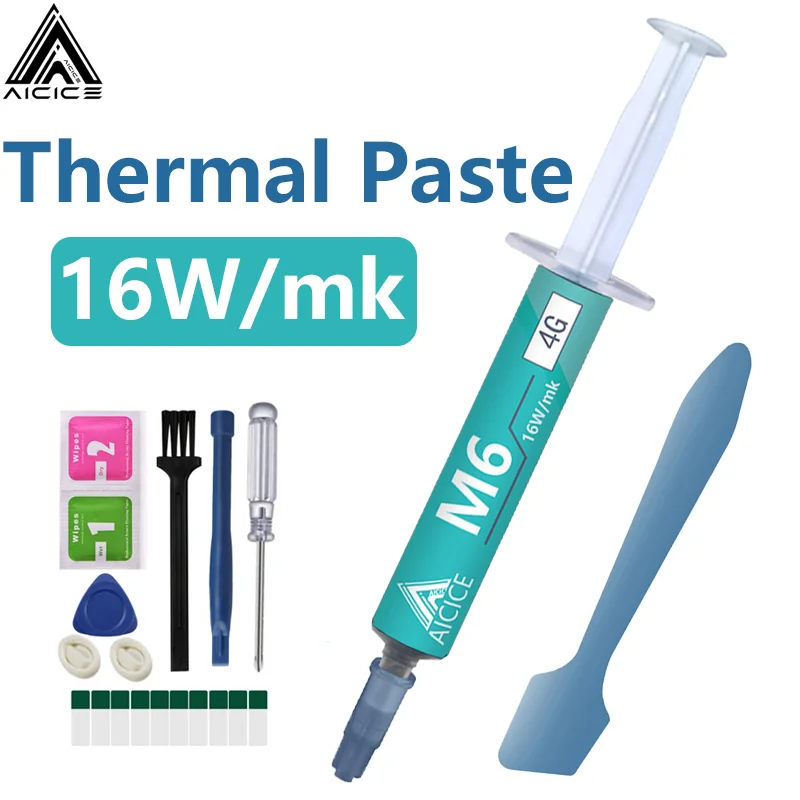 

M6 Thermal Paste 16W Computer Processor Heat-dissipating Thermal Grease For CPU GPU Cooling Canned with Scraper and kit.