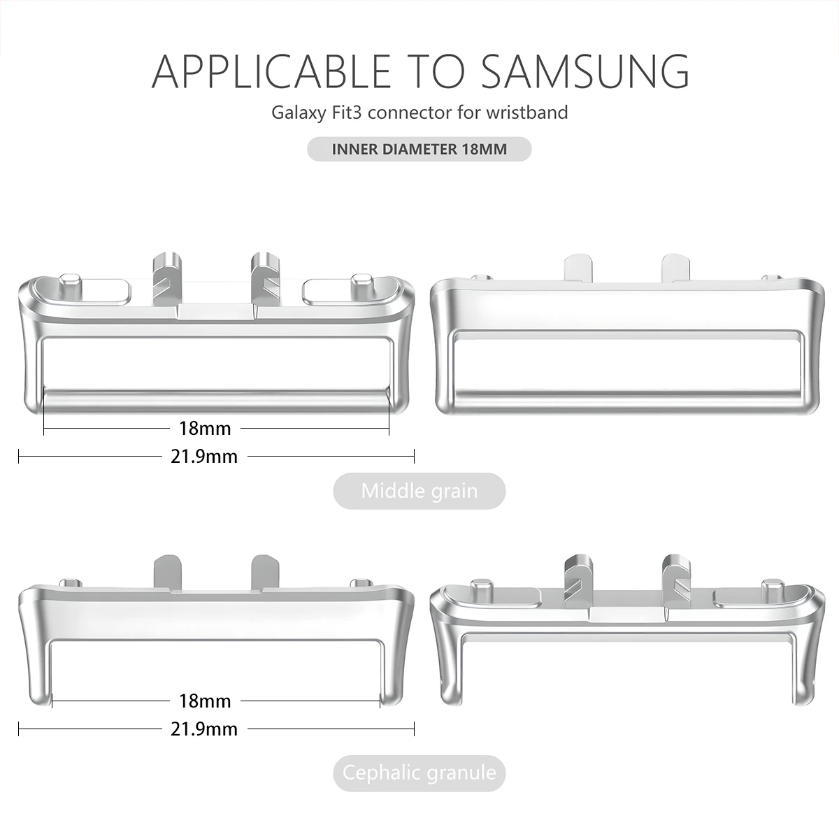 Edelstahl-Adapter für Galaxy Watch Fit 3 Zubehör für Samsung Galaxy Fit 3 Armband Schnellmetallanschluss 20 mm 18 mm – Detail 5