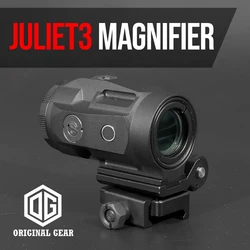 SS JULIET3 magnifier 3X Work With Reflex Optics Red Dot Sight For gatilho airsoft Push-Button Mount with Spacers