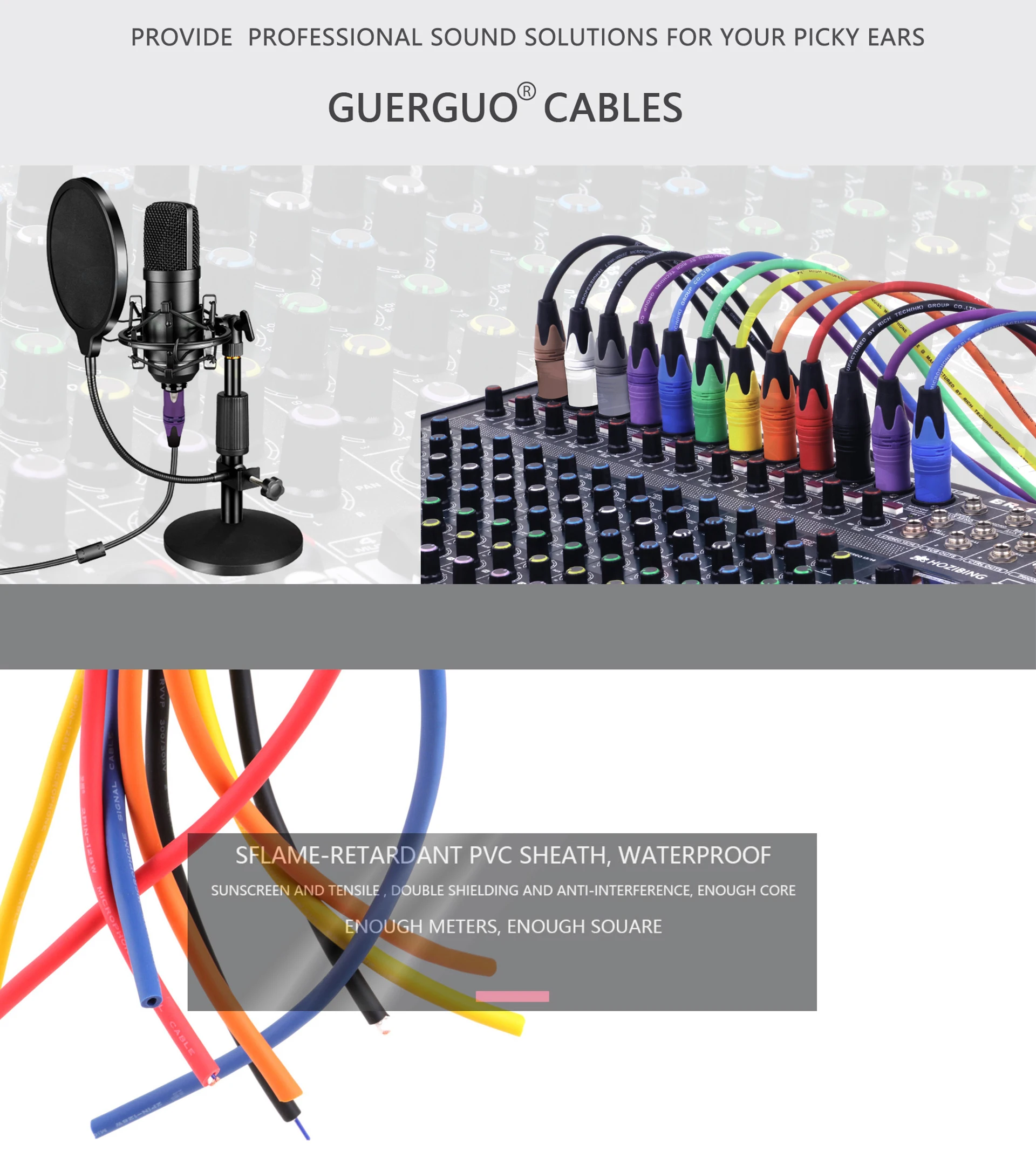 1PC 0.3M-15M Colorful XLR Cable Male to Female M/F 3Pin OFC Audio Cable Foil+Braided Shielded For Microphone Mixer Amplifier