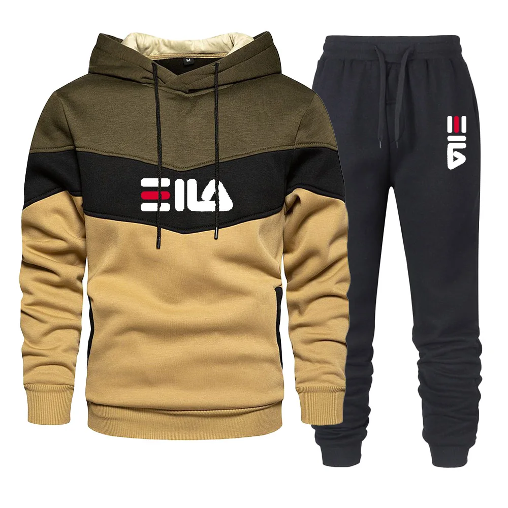 Heren Trainingspak Broek Casual Hoodies + Lange Broek 2 Stuks Modieus Print Outdoor Kleding Sport Jogging Kleding