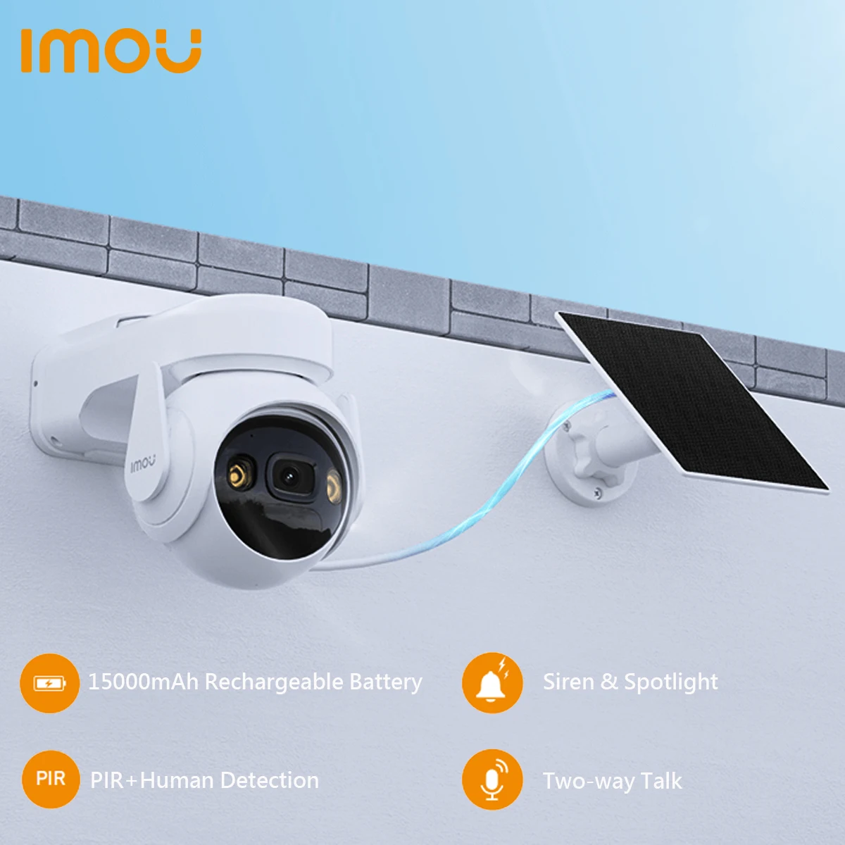 IMOU 3W TYPE-C Solar panel for Cell PT/ Cell PT Lite/Cell 3C /Rechargeable Camera Wi-Fi Outdoor Surveillance Cameras  IP65