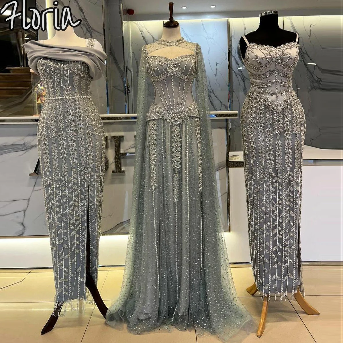 

Simple Mermaid Sleeveless Long Evening Dress With Side Slit Spaghetti strap Beaded Wedding Party Gowns Prom Dresses Customized
