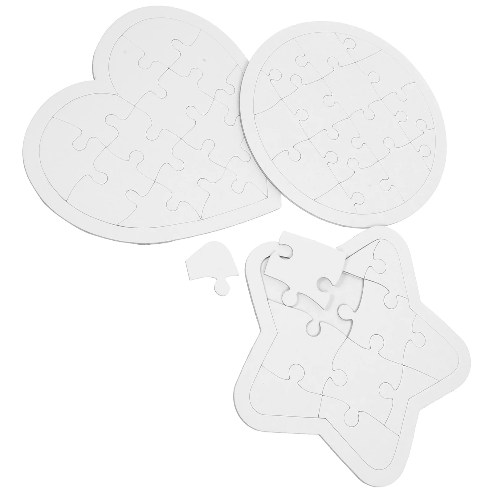 6個入り DIYぬりえパズル 空白の紙パズル 子供向け 描画クラフト アートプロジェクト 再利用可能 学習楽しいゲーム 空白の車パズル