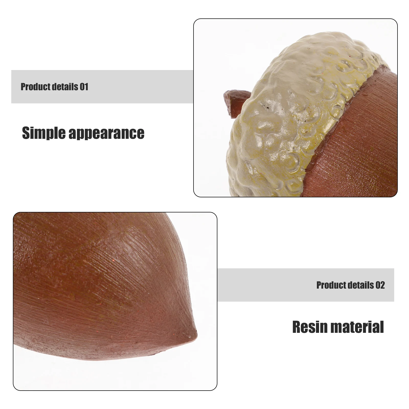 Schlüsselkasten, versteckter Harz, Eichelform, langlebig, sicher, langfristige Nutzung, Gartenstatuen, Aufbewahrungsbox, versteckter Schlüsselhalter für den Außenbereich