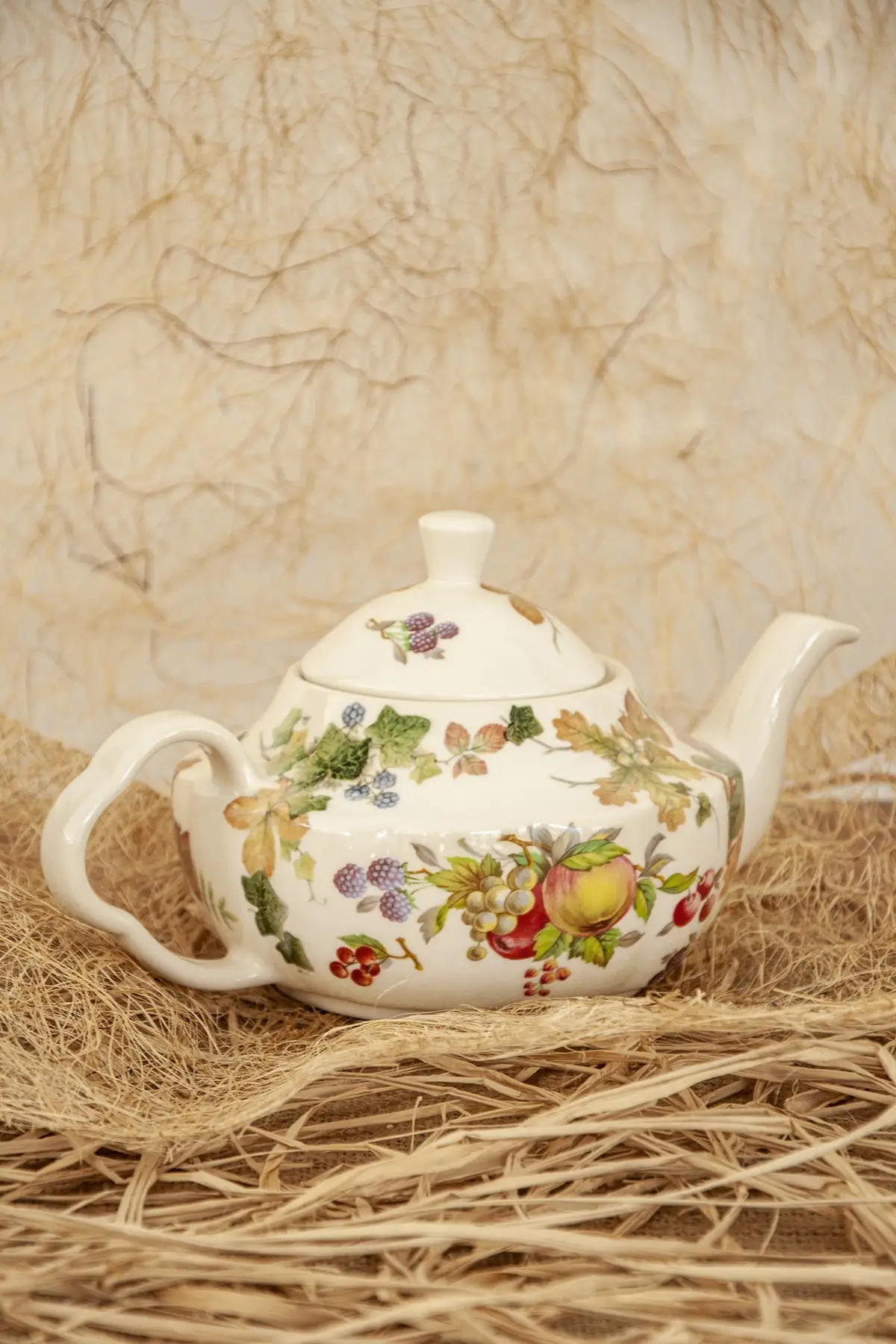 Fruit Pattern Porcelain Teapot