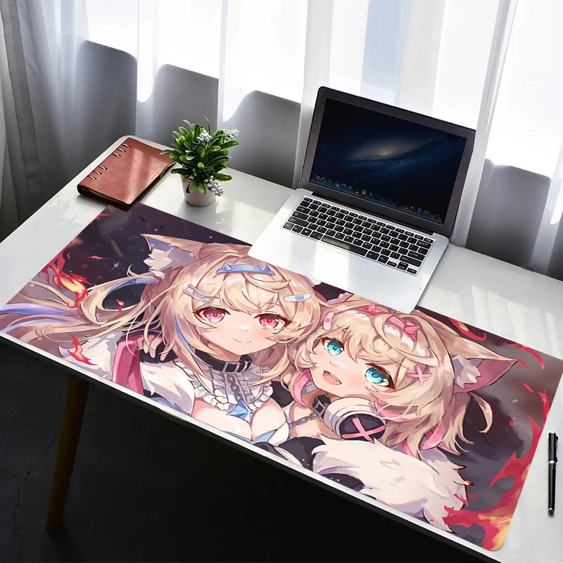 

Desk Mat Carpet Desk Accessories Laptop Gamer Mausepad Hololive Mococo Fuwawa Abyssgard Mouse Pad Mousepad Office Mouse Mat
