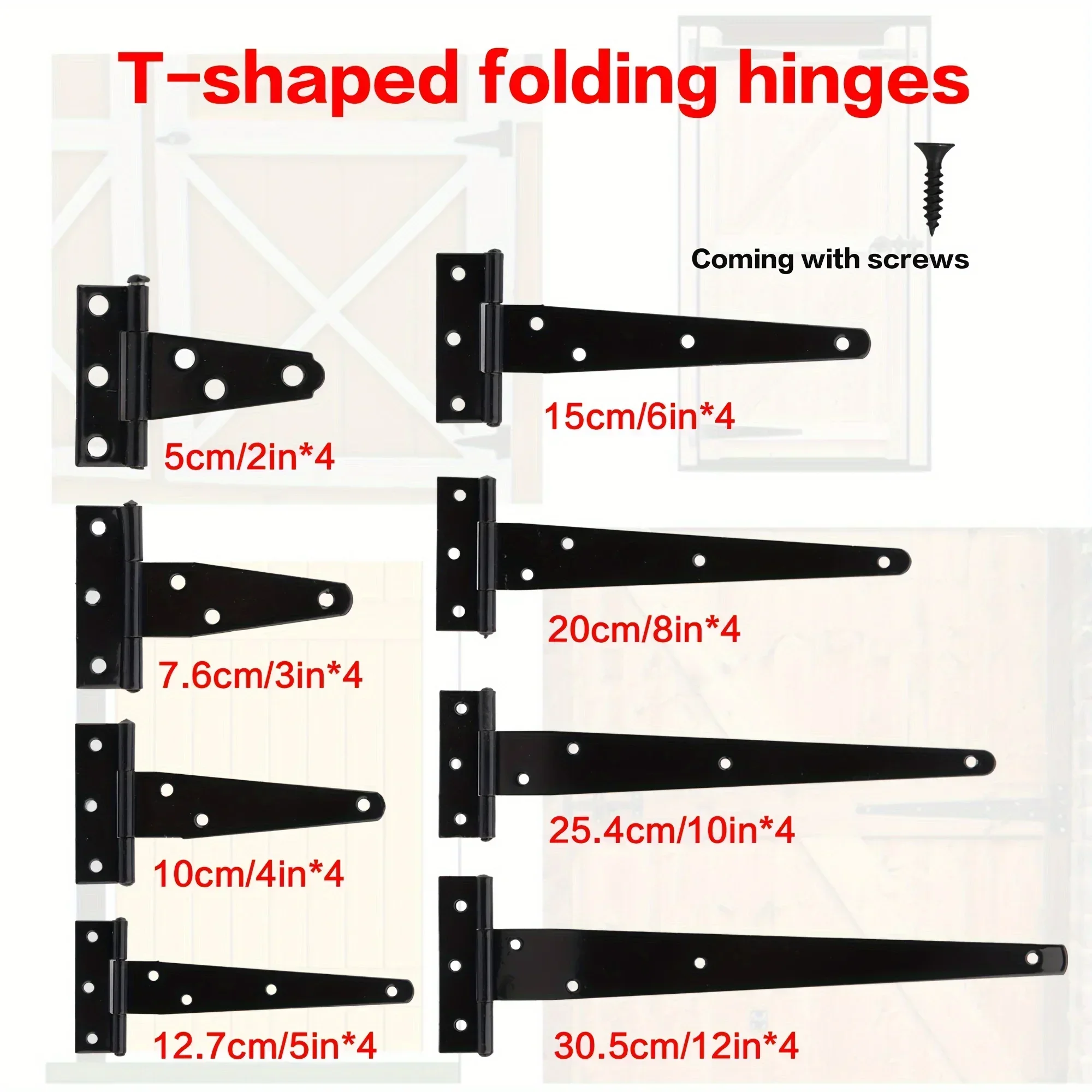 

4 шт. дверные петли с черным покрытием и винтами, нержавеющие петли для шкафа, мебельная дверь шкафа (простая регулировка)