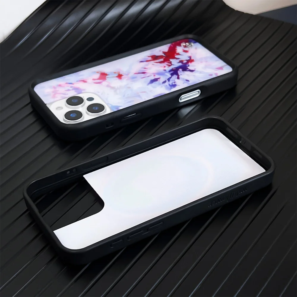 Wildflower WF Plaid stof licht telefoonhoesje voor iPhone 16 15 14 13 12 Pro Max Plus 16pro 15pro WF Metal logo Cartoon Cover Funda